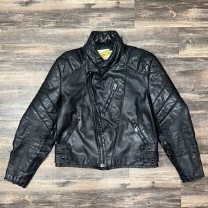 Rare VTG Schott Perfecto NYC Hooded Leather Jacket Men Sz 44 USA Made